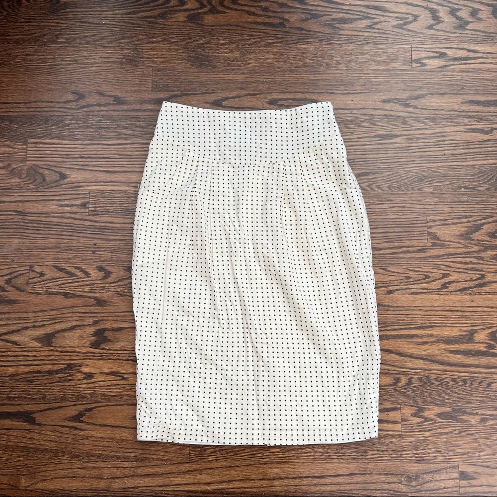 black and cream polka dotted skirt